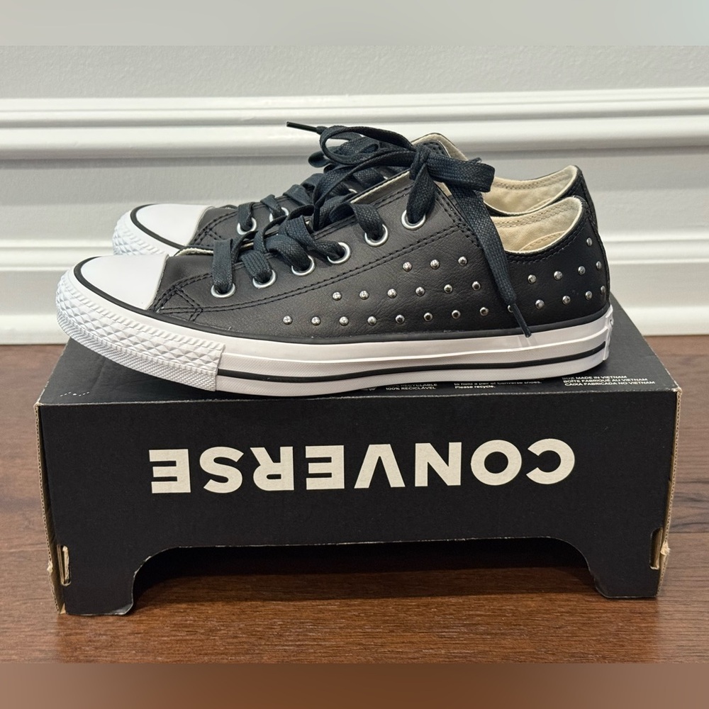 Converse Black Low Top Studded Sneakers